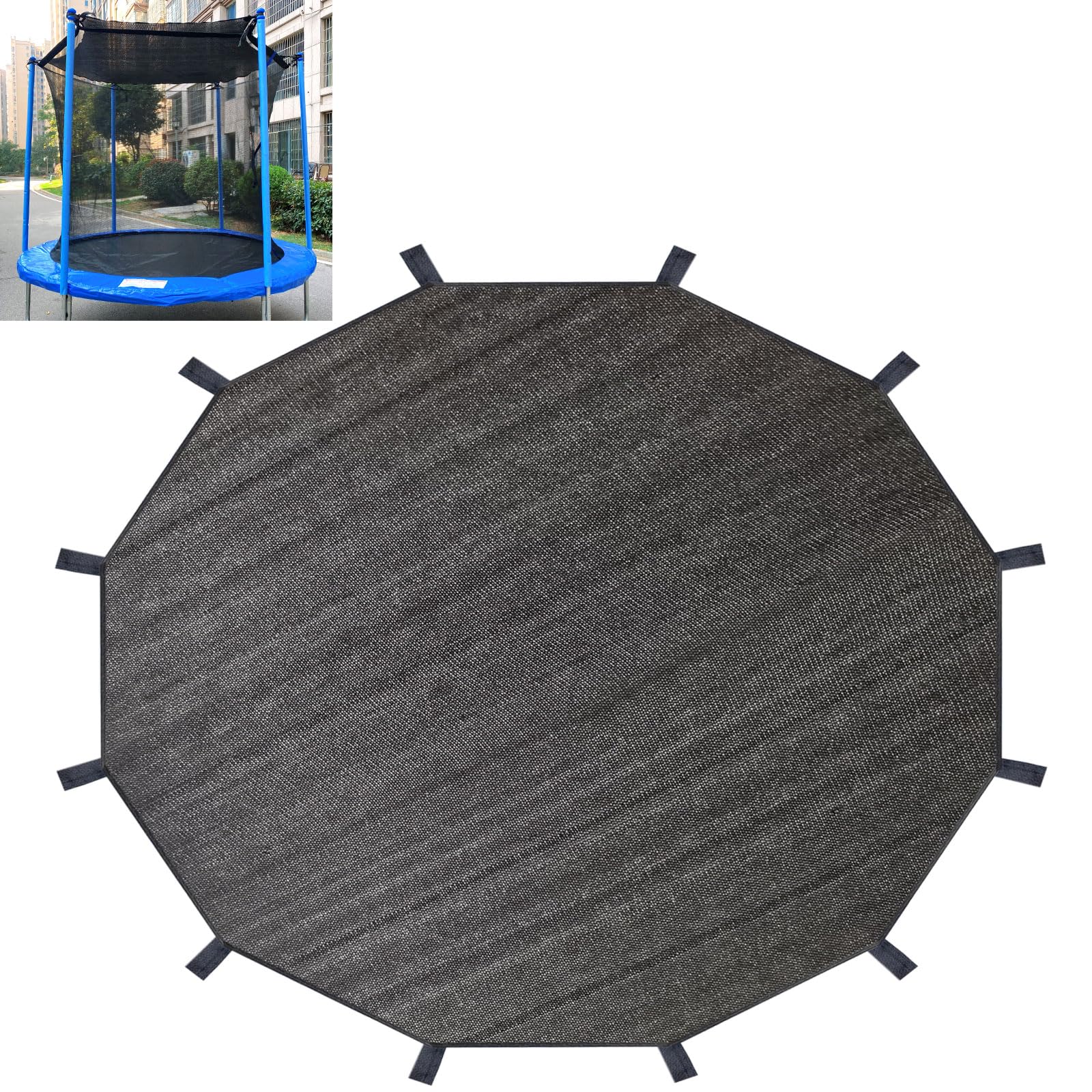 Trampoline Shade Cover,Outdoor Trampoline Cover 8ft 10ft 12ft 14ft 16ft Sun Protection Trampoline Sun Shade Cover,Easy to Install,for Straight Pole Trampoline(16FT 12 Poles)