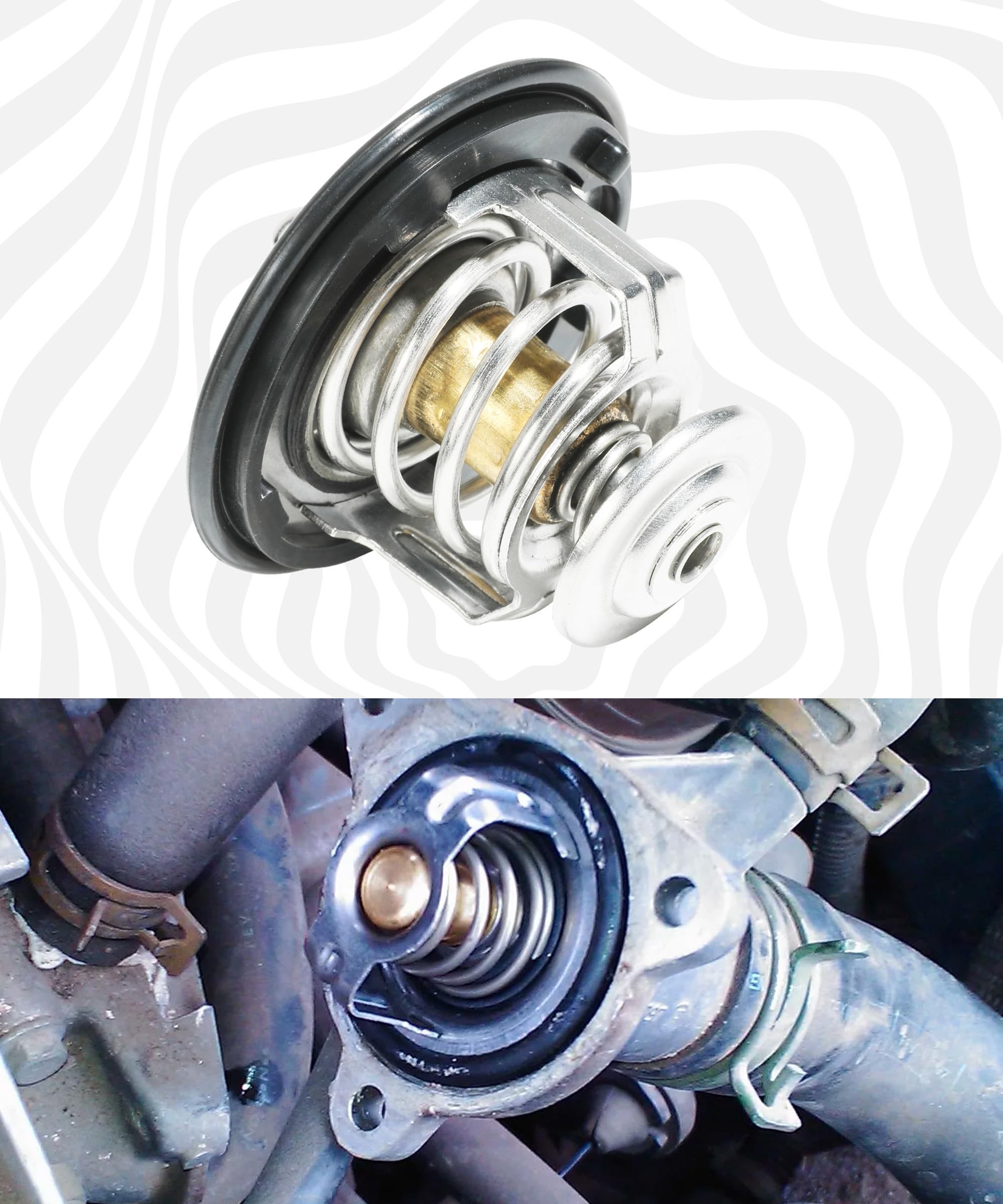 RACOONA Car Thermostat,Engine Thermostat,Car Accessories Engine