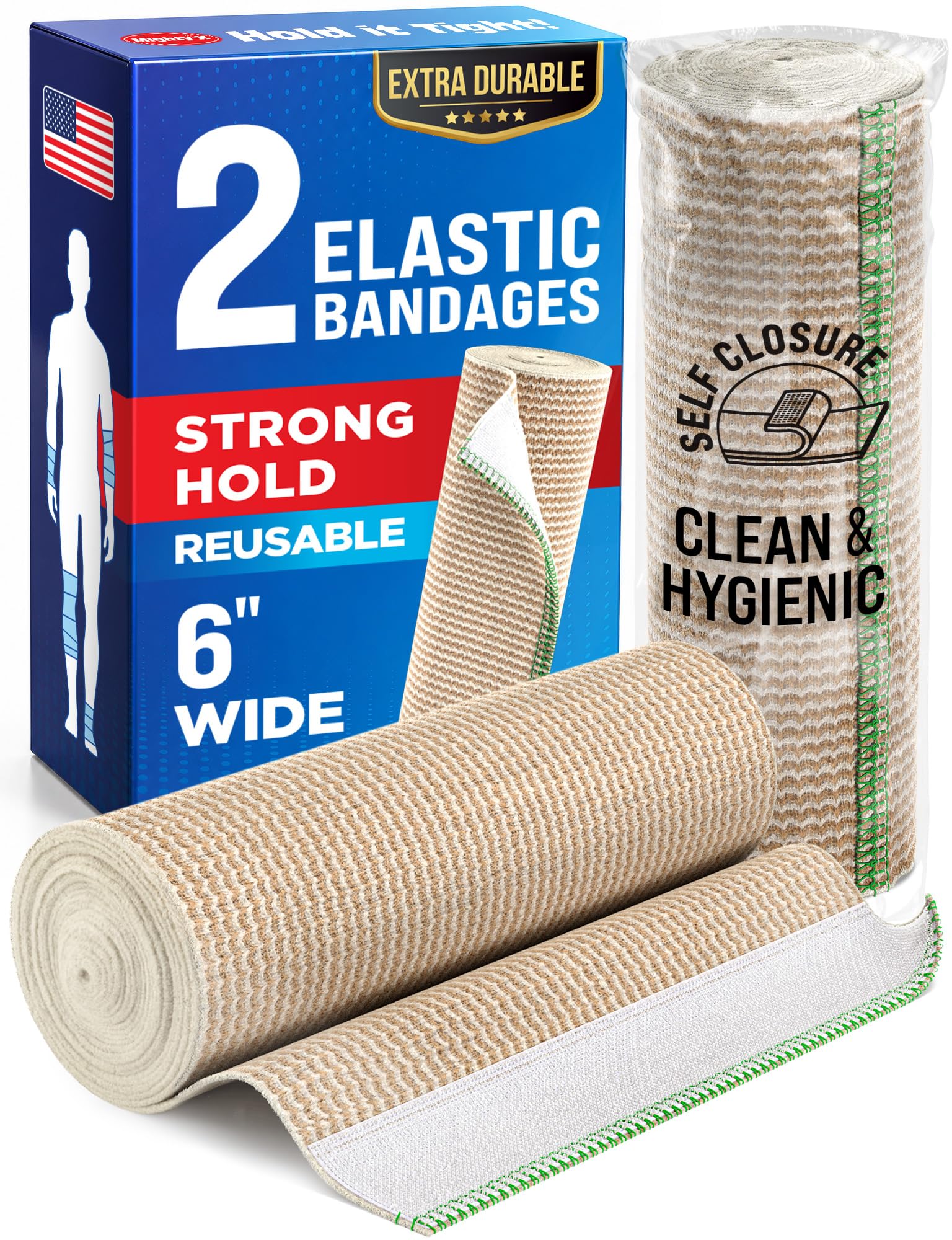 Premium Elastic Bandage Wrap - 6pack (2x2in, 2x3in, 2x4in) - Self-Closing — Amazon image 10
