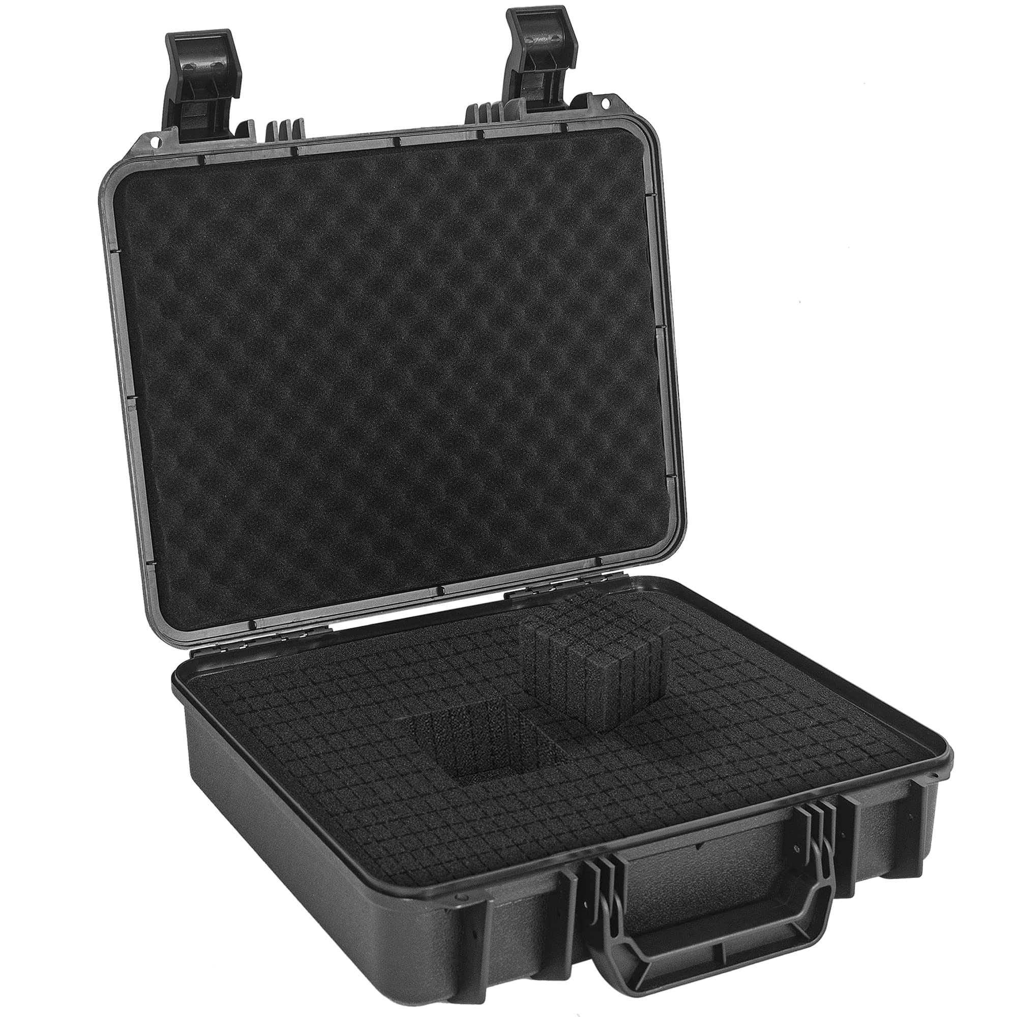 Custodia protettiva rigida impermeabile IP67/antiurto con inserto in schiuma fai da te personalizzato per fotocamera, obiettivi, laptop e altro, nero, Nero , 14 X 11.5 X 3.7 Inch, Non