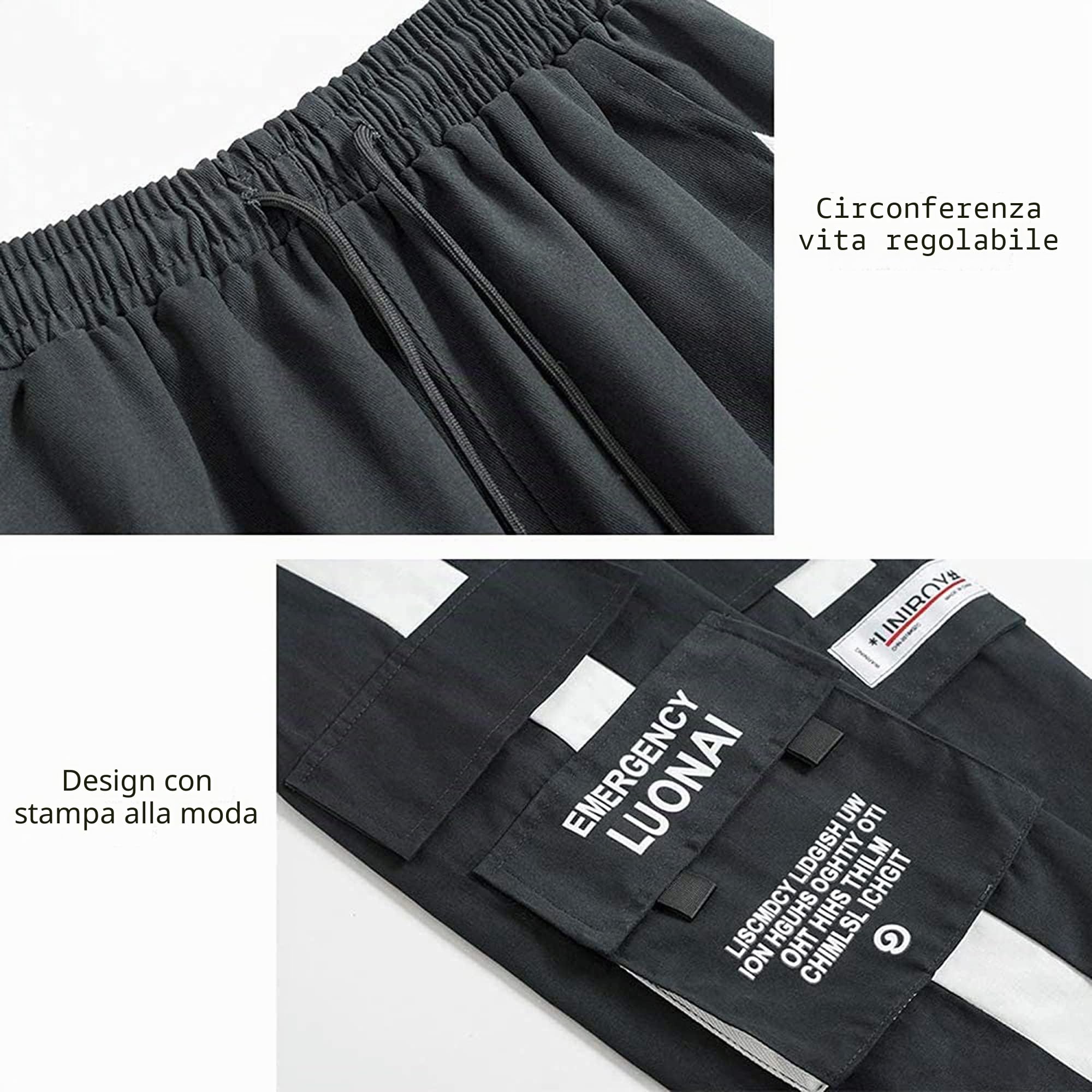 XYXIONGMAO Streetwear Pantaloni Hip Hop Pantaloni Cargo Joggers per Uomo Coppia Pantaloni Sportivi Casual Attivi