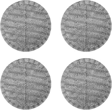4-Pack 6.3in Electric Mop Replacement Pads Gray High-Absorbent Soft/Hard Bristle Pads for Floor Care Fits Most Spin Mop Machines, Hardwood & Tile Floors