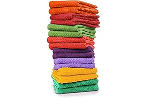 16 Pack of 12" x 12" Thick Cotton Washcloths for Body &...