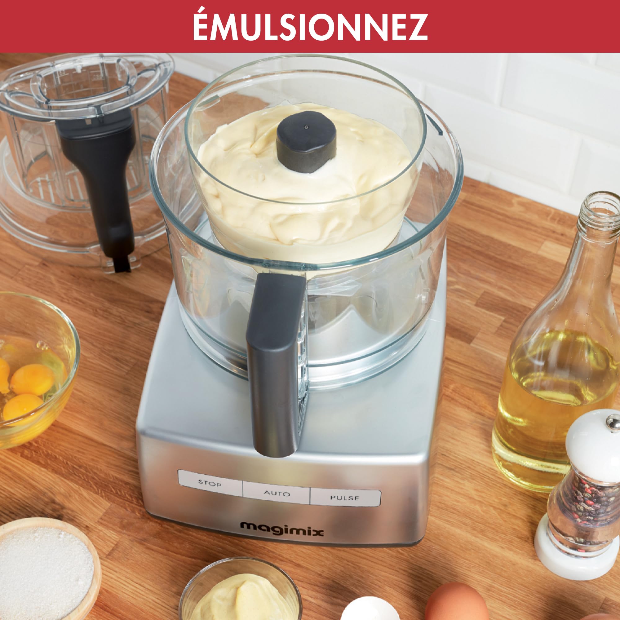 Magimix Robot de Cuisine Multifonction CS 5200 XL - Hachoir, Blender, Presse Agrumes - Bol 3,6L - Fabriqué EN FRANCE - Chrome brillant