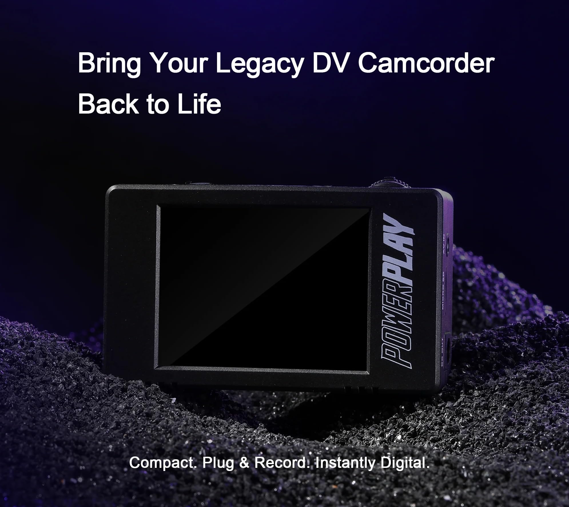 PowerPlay DVR-Videorecorder, verbessert, 60 fps Videoaufnahme und Aufnahme für bandlosen Camcorder, VHS, 8 mm, Hi8, Mini-DV-Player, analoger AV/RCA zu Digital-Konverter
