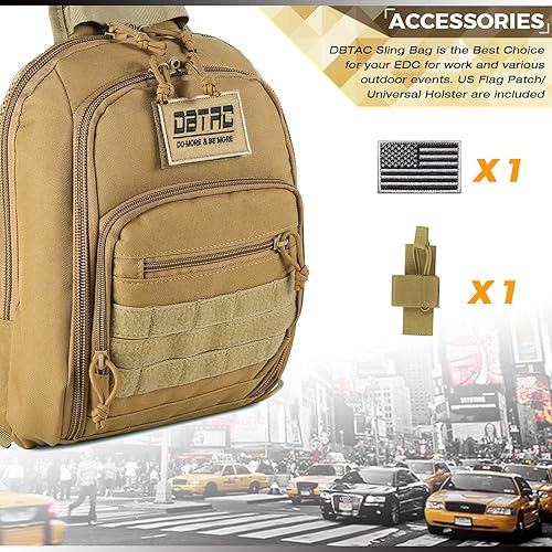 Miniatura 43 de DBTAC - Bolsa táctica compacta para el pecho, pequeña, tamaño completo, bolsa de hombro oculta para rango, viajes, deportes al aire libre