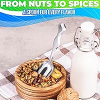 Vista 8 de 20 cucharadas pequeñas para botes – Mini cucharadas para dulces, 5.8 pulgadas de longitud de acero inoxidable pequeñas cucharas de alimentos