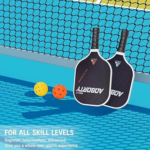 Miniatura 7 de USAPA - Paquete de 4 palas de pickleball Juego de 4 raquetas de grafito claro de primera calidad con cara de fibra y polímero con núcleo de panal