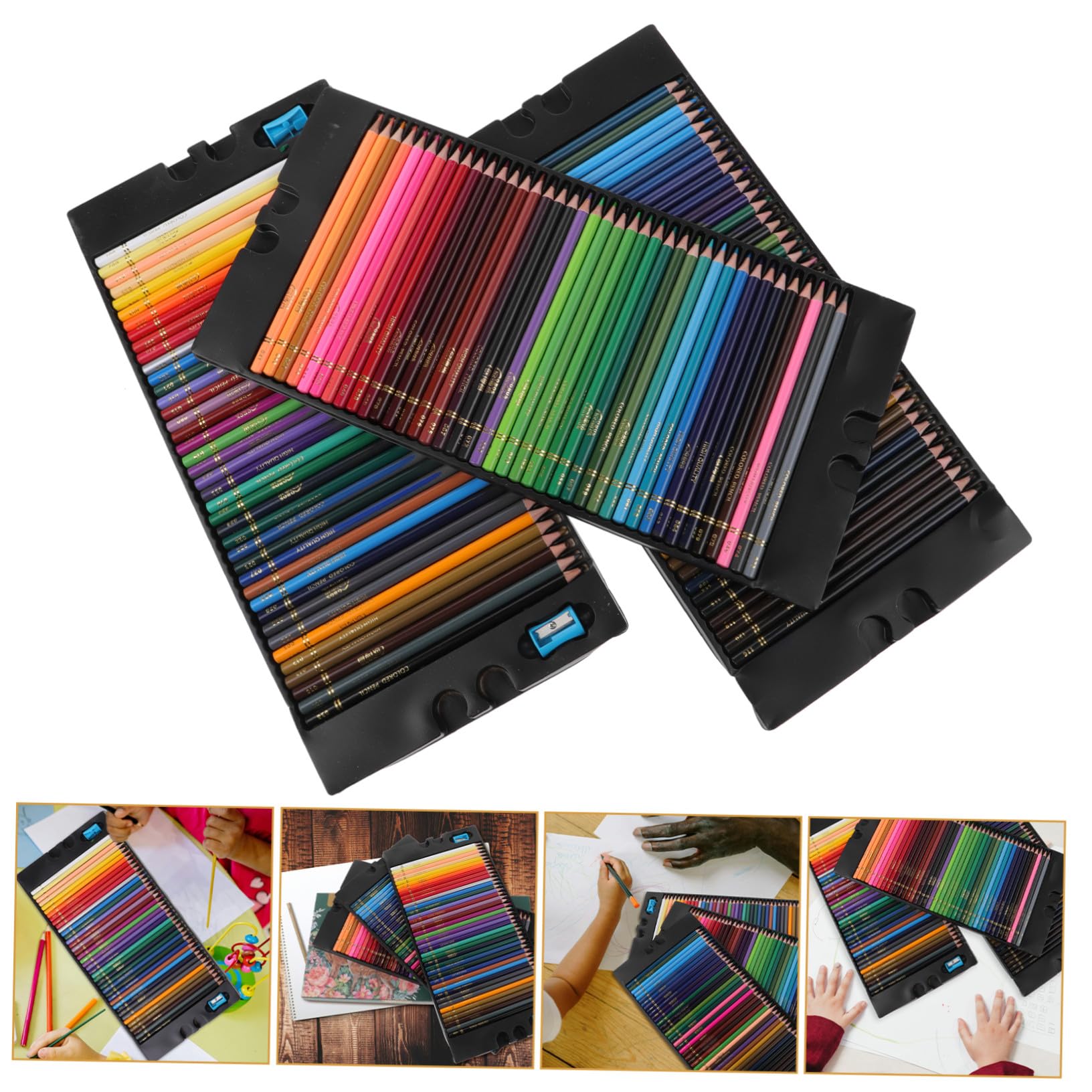 120 pièces Crayons de Couleur Huileux Couleurs Ensemble de Crayons Artistiques pour Adultes et Garçon Fille Boîte Transparente Facile à Utiliser et Durables pour Dessin et