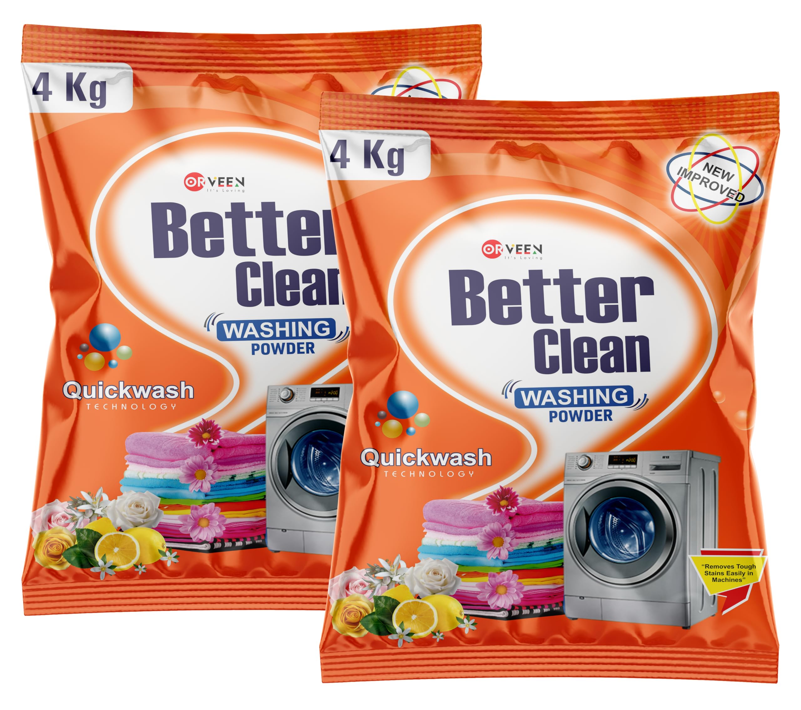 Orveen Detergent Washing Powder 4+4 kg | Smart wash Laundry Detergent Powder | Quick-Dissolving Formula | Long Lasting Fragrance, Superior Stain Removal (Pack of 2) (B0D63G3LPQ) Amazon Price History, Amazon Price Tracker