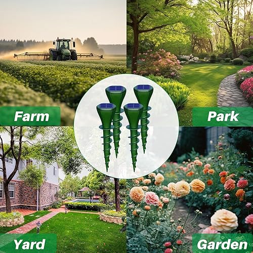 Miniatura 6 de Paquete de 6 repelentes de topos para césped al aire libre, trampas solares para topos, repelente de topos de serpiente, repelente ultrasónico de