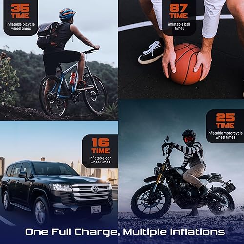 Miniatura 5 de Inflador de neumáticos, compresor de aire portátil, inflador de neumáticos portátil de 150 PSI para automóvil, bomba de aire para neumáticos de