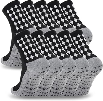 Ultrafun 3/5 Pairs Soccer Socks with Grip Pads Non Slip Football Basketball Sports Socks for Men Women