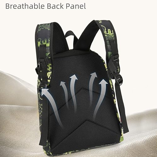 Miniatura 5 de willikiva Linda mochila escolar de dinosaurio para niños y niñas impermeable para jardín de infantes preescolar Camuflaje Dinosaurio talla única