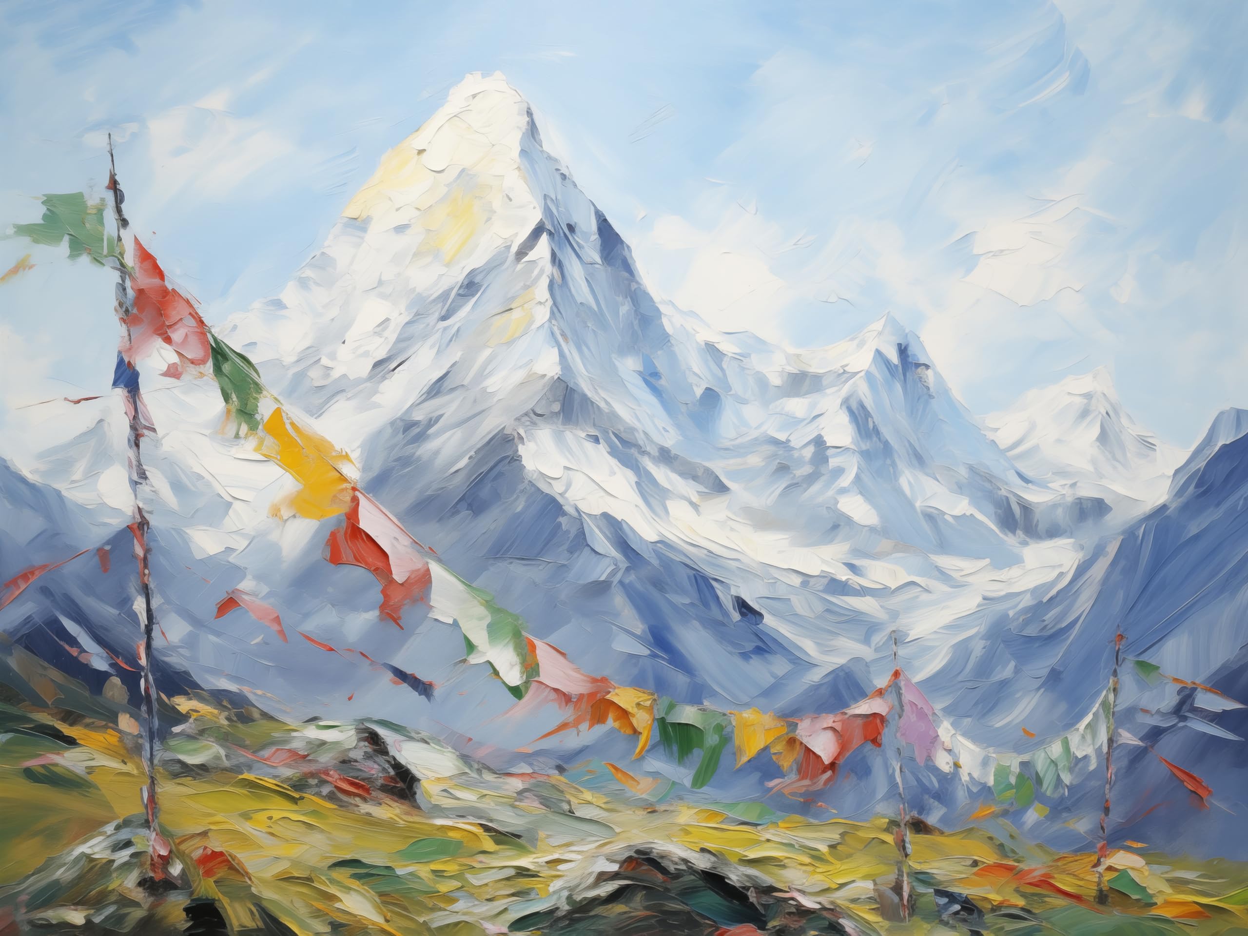 Amazon.com: Generic Himalayas Painting Nepal Mountain Art Print