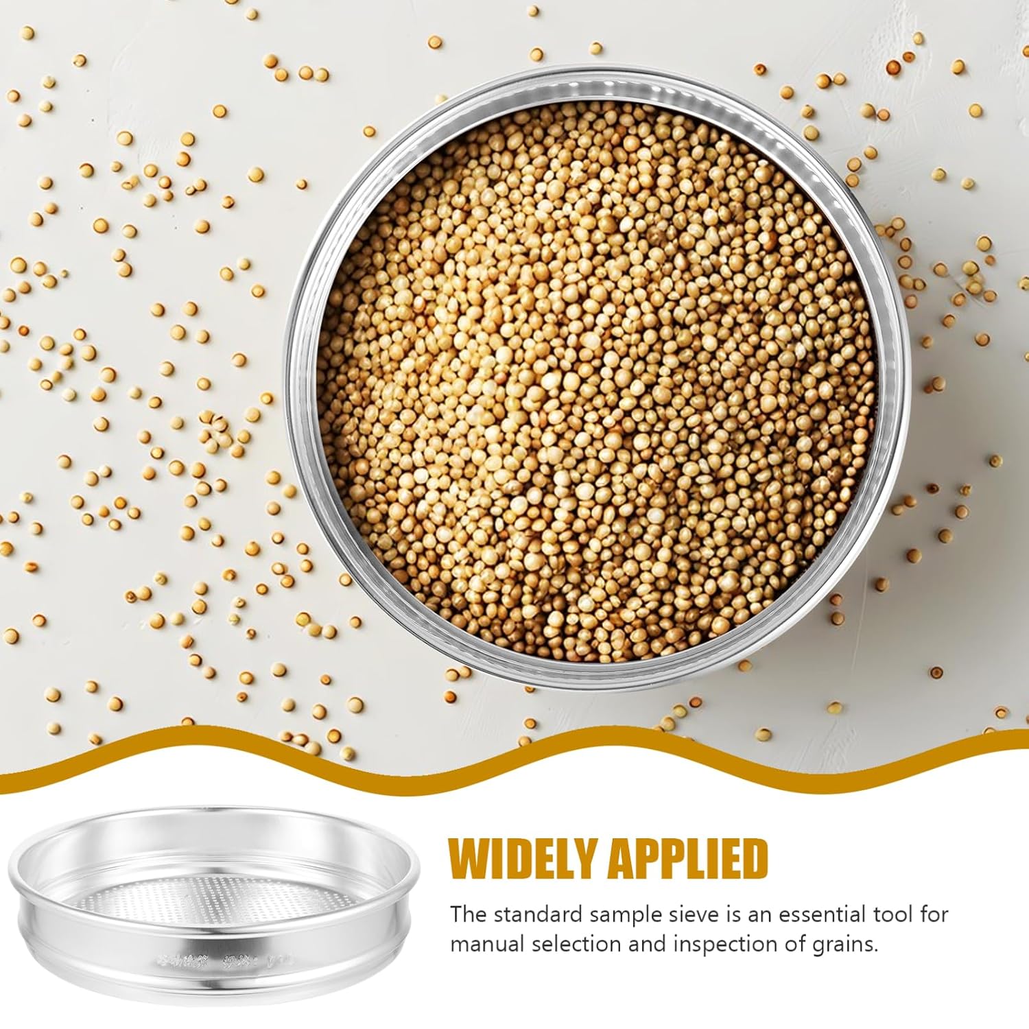 Lab Sieve Standard Sample Sieve for Grain Selection Fine Mesh for Industrial Laboratory Use Aperture
