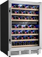 Icyglee 54 Bottle Dual Zone Wine Cooler, 24 Inch Freestanding Under Counter Wine Fridge 40-65°F Glass Door Safety Lock