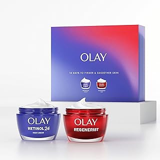 Olay Skincare Gift Set: Regenerist SPF 30 Face Moisturiser + Retinol 24 Night Cream, Skin Care Christmas Gifts For Women W...