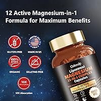 Vista 7 de 21 in 1 Liposomal 12 Active Types Magnesium Complex 1400mg (Glycinate,Citrate,Malate etc) Capsule -with Vitamin D3, B6, B12, Ashwagandha & CoQ10 for