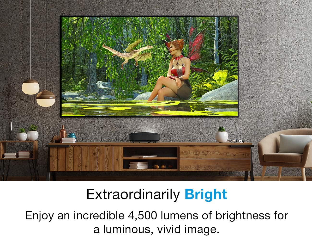 Discount 80% Optoma HZ48UST Ultra-Short Throw Premium Laser Projector | Extremely Bright 4500 Lumens for Lights-On Viewing | Home Theater Projector for Movies & Gaming | Compact Design | 2X HDMI Connectivity