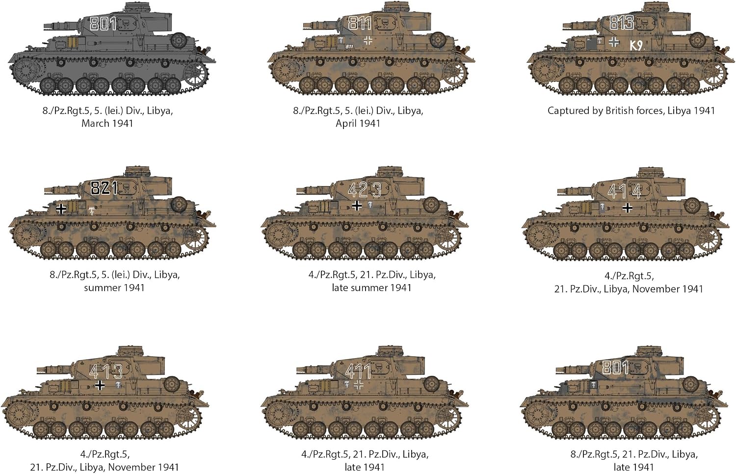 AK Interactive - 1/35 German Africa Corps PZ.KPFW.IV AUSF.D 5 FIG. GERMAN (8435568337848) - Tank Model Kit - Military - Unisex - Adult