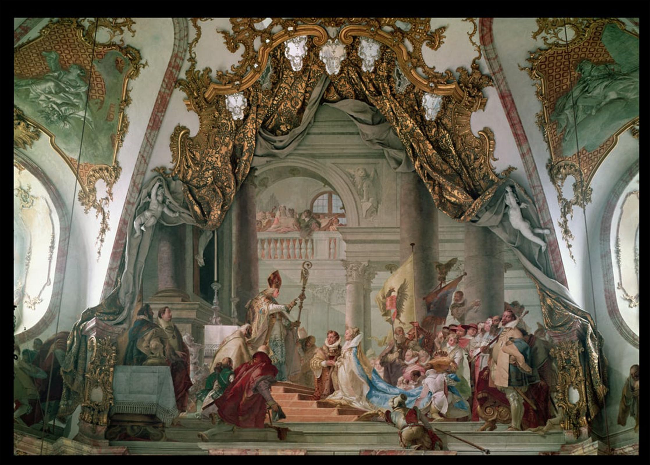 POSTERIIk Famous Print Pop Art Wall Art Graffiti Marriage of Frederick I Barbarossa and Beatrice I of Burgundy in by Battista Tiepolo Art Prints for Home Decor 60x90cm