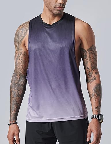 Miniatura 3 de Paquete de 3 camisetas sin mangas para hombre, con brazo caído, para gimnasio, fisicoculturismo, entrenamiento, camisetas sin mangas