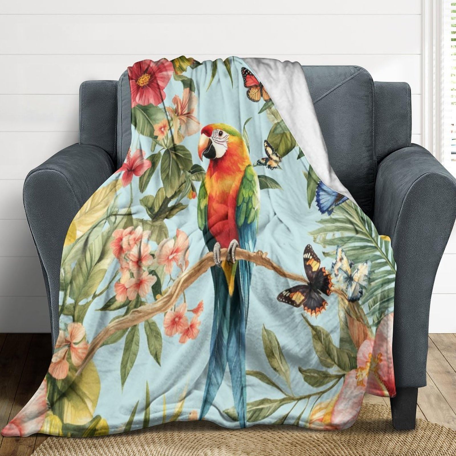 Cadeau idéal maison couverture perroquet flanelle super douce