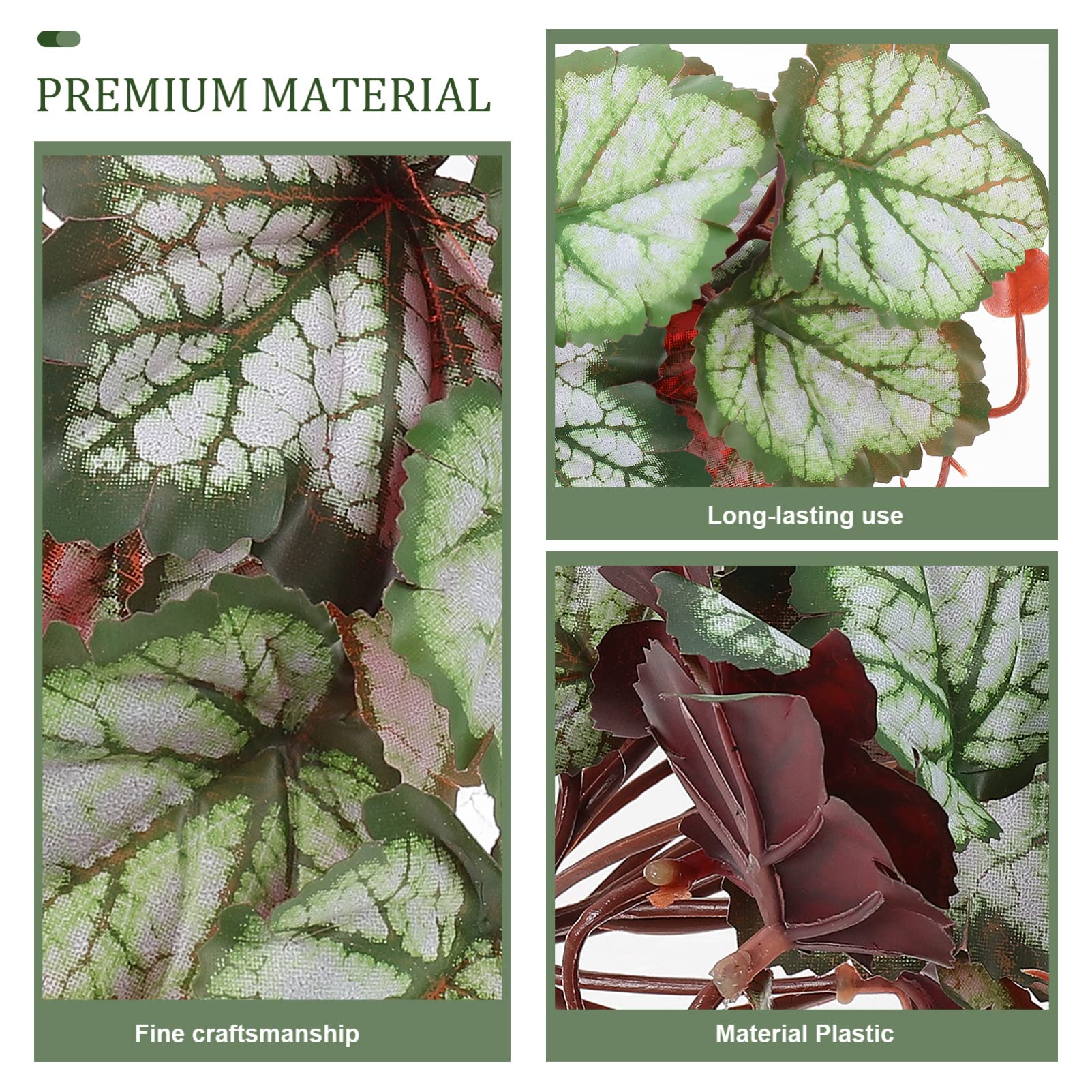 ABOOFAN 5 Piezas De Hojas De Paisajismo Enredaderas De La Selva Ajuste Flexible Terrario Tanque De Peces Hojas De Pecera Hábitats De Reptiles Realistas Plantas Reptiles