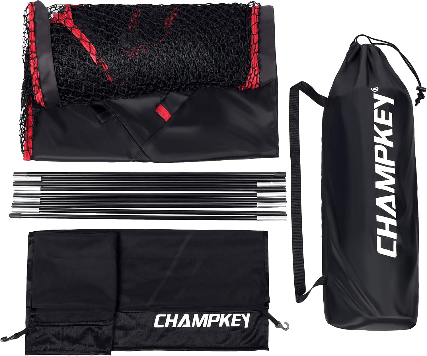 CHAMPKEY Premium 10' x 7' Golf Hitting Net | 5 Ply-Knotless Netting with Impact Target Golf Practice Net Ideal for Indoor and Outdoor Training