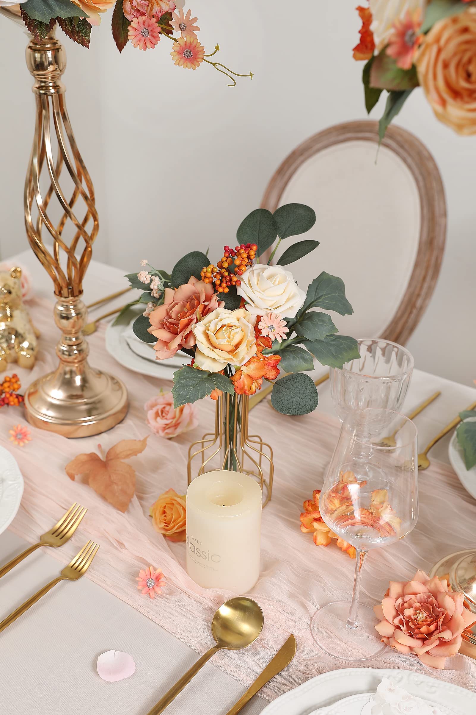 造花造花 コンボ DIY ウェディングブーケ センターピース パーティー ベビーシャワー ホームデコレーション (ブルーホワイト)