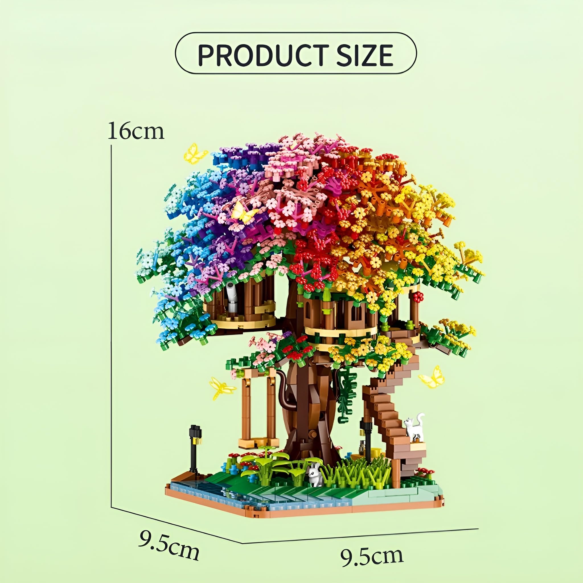 Bloques de construcción de arquitectura japonesa, 2338 piezas, mini micro sakura casa de árbol bloques de sujeción, creativo japonés Sakuras Bonsai modelo, regalo para niñas y adultos