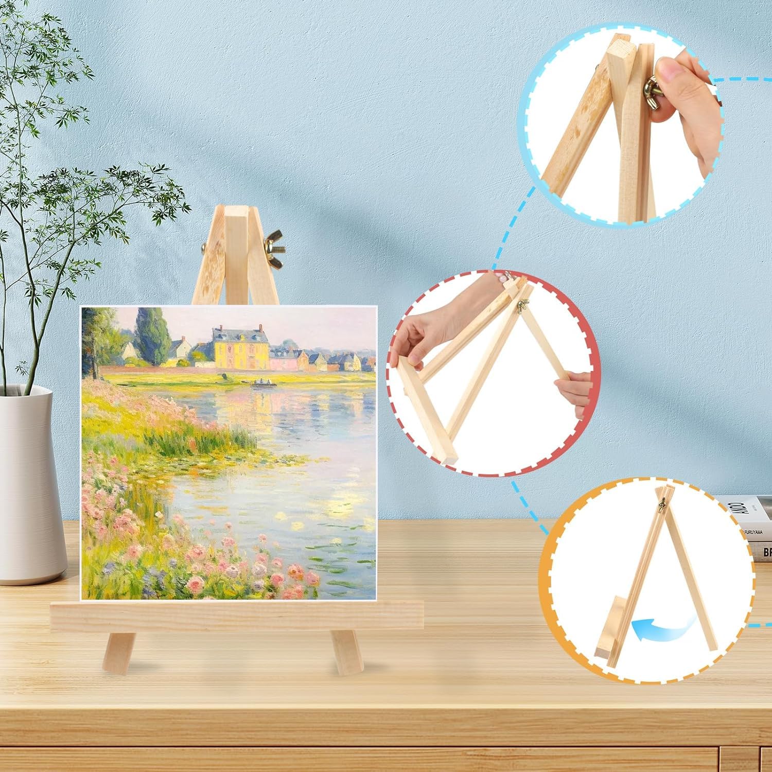 26 caballetes de mesa de 9 pulgadas, caballetes de madera, soporte de caballete para pintar lienzos, arte y manualidades, trípode, caballete de fiesta de pintura, caballetes de mesa para pintar,