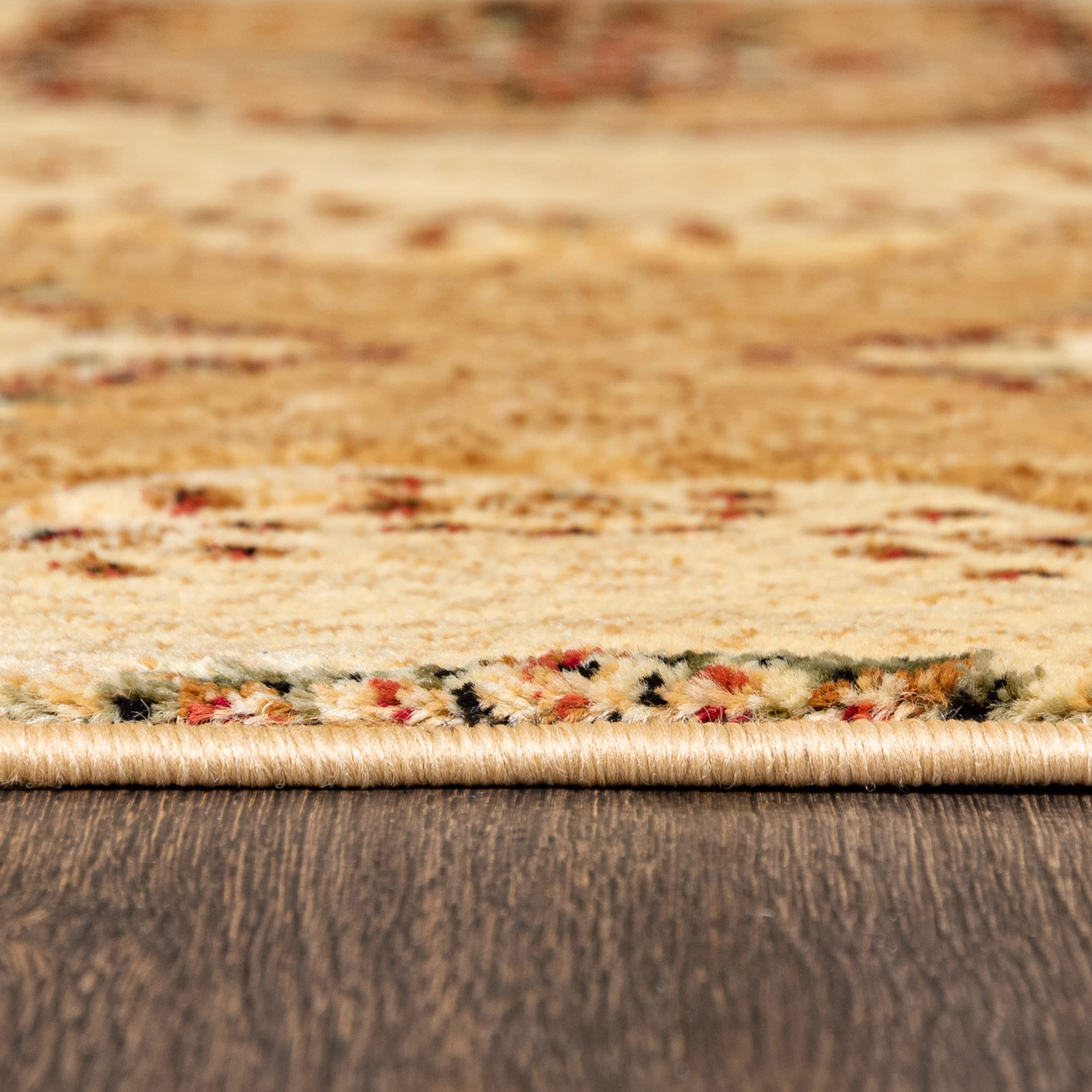 Mazovia Alfombra de Pasillo Larga - Design Oriental Pelo Corto - Alfombras de Pasillo por Metros - Alfombras para Pasillos Largos - Moqueta por Metros - Beige - 90x300 cm