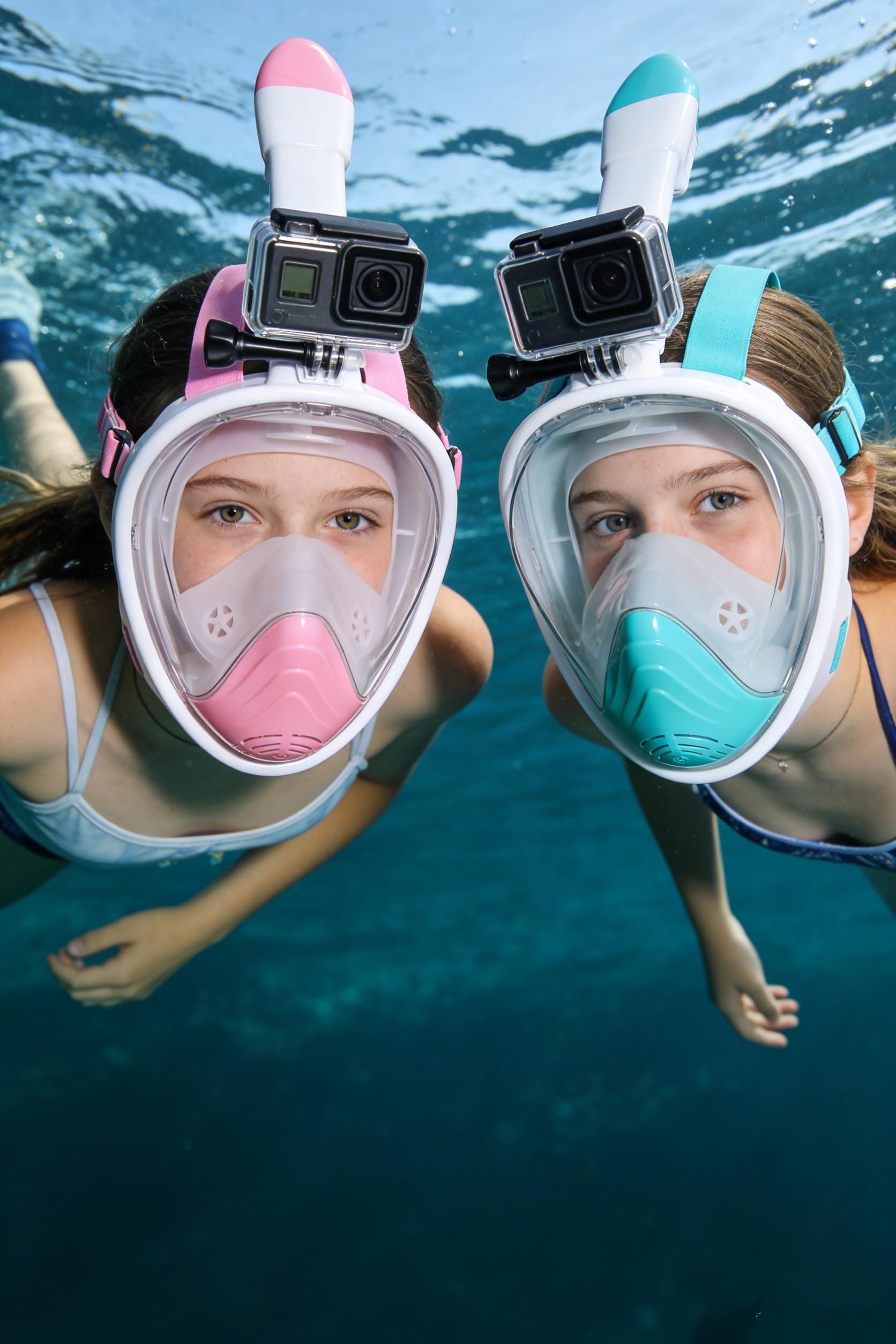 Bairuifu Set Di 2 Maschere Snorkeling Secche Per Adulti – Vetro Temperato, Antiappannamento, Valvola A Galleggiante, Verde E Rosa, 2024 - 3