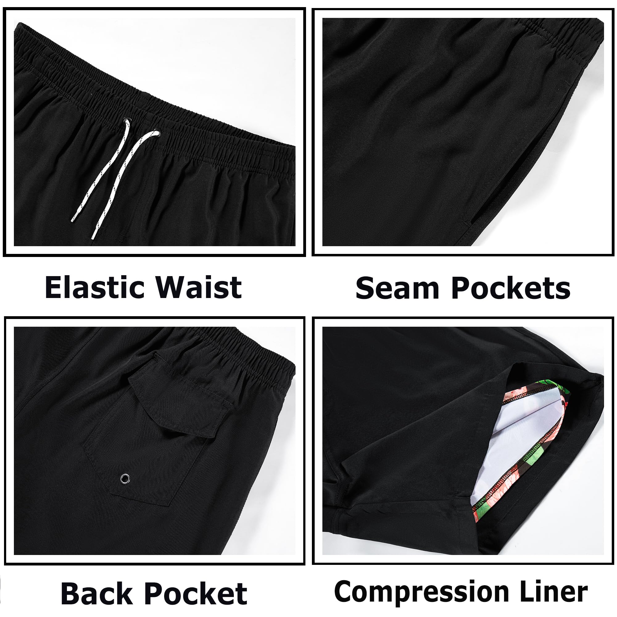 APTRO Costumi Pantaloncini da Bagno Uomo Mare Surf Piscina Stampa Hawaiana Estiva Grande Asciugatura Rapida con Fodera in Rete