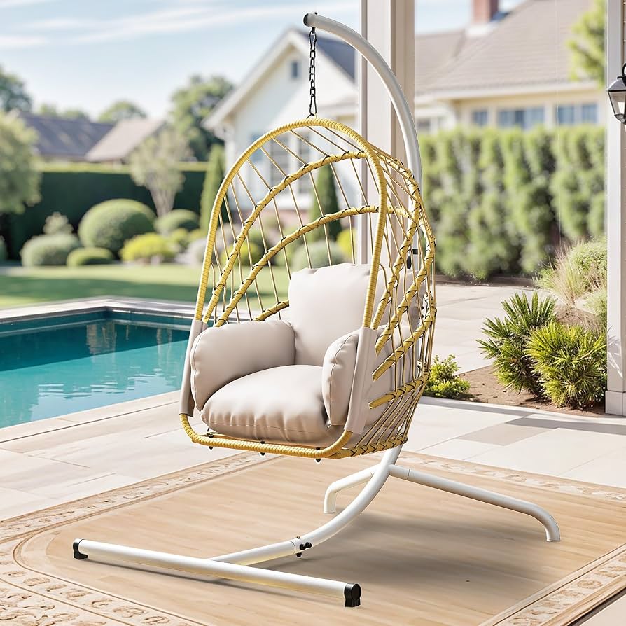 Amazon.com: YITAHOME Hanging Egg Chair with Stand, Rattan