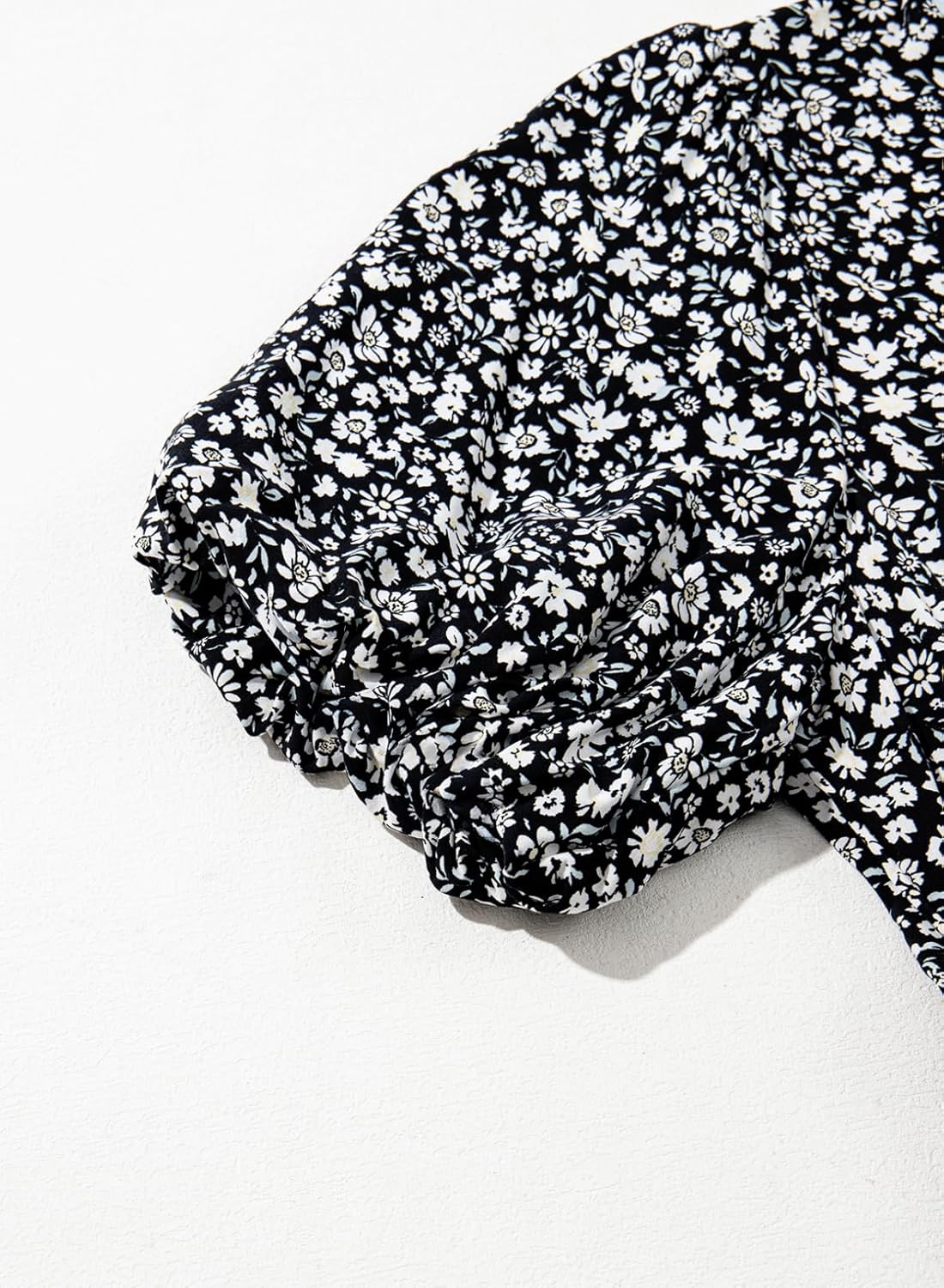 Dokotoo Womens Tie Front V-Neck Empire Waist Dress Summer Short Sleeve Smocked Wedding Guest Dress Floral Maxi Dresses - Image 9