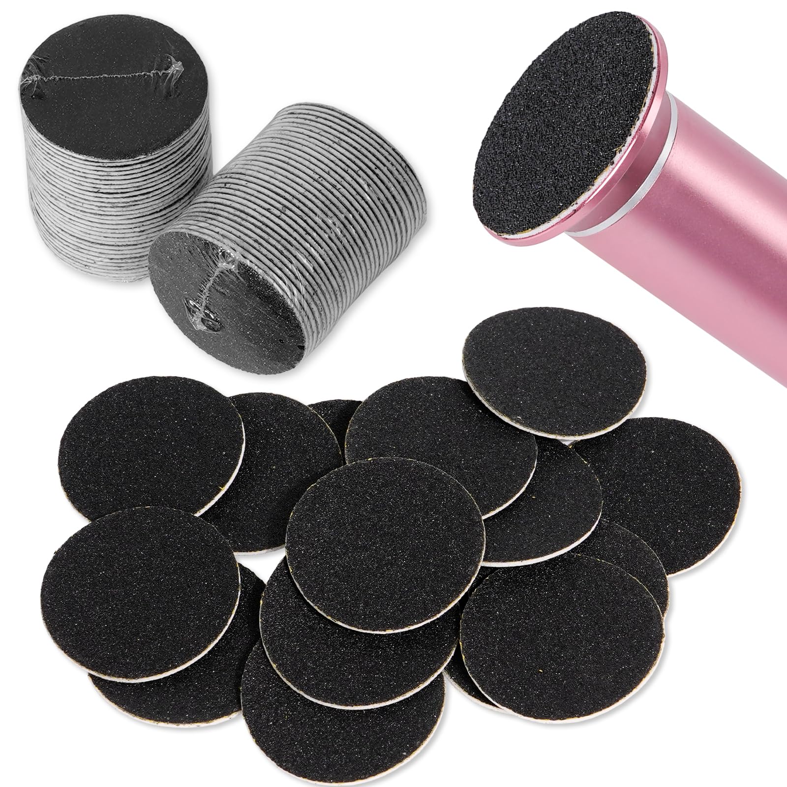 UNIBOUTI 60 Pcs Electric Foot File Callus Remover Sanding Paper Disc Replacement Refill Pack for Men & Women, Adhesive Backed, 1.7-Inch, 180 Grit