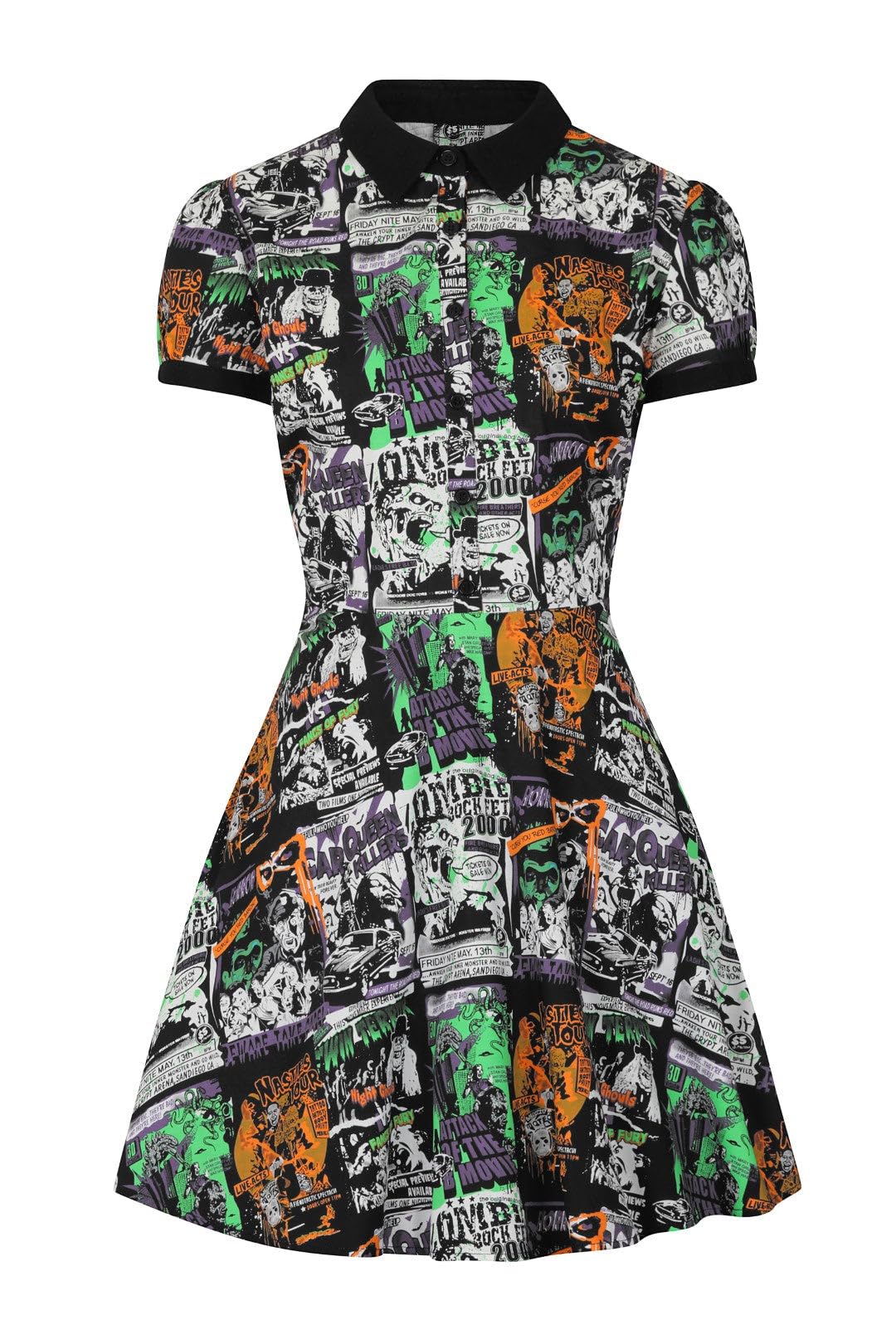 Hell Bunny Be Afraid Mini Dress Multi Colour