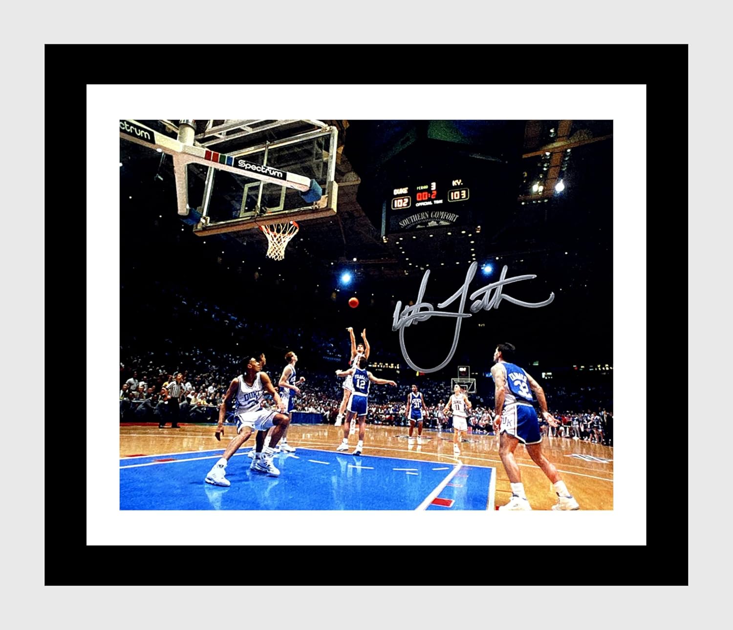 Framed Christian Laettner - The Shot Duke Basketball - Autograph Promo Print (Black Cherry, 8x10)