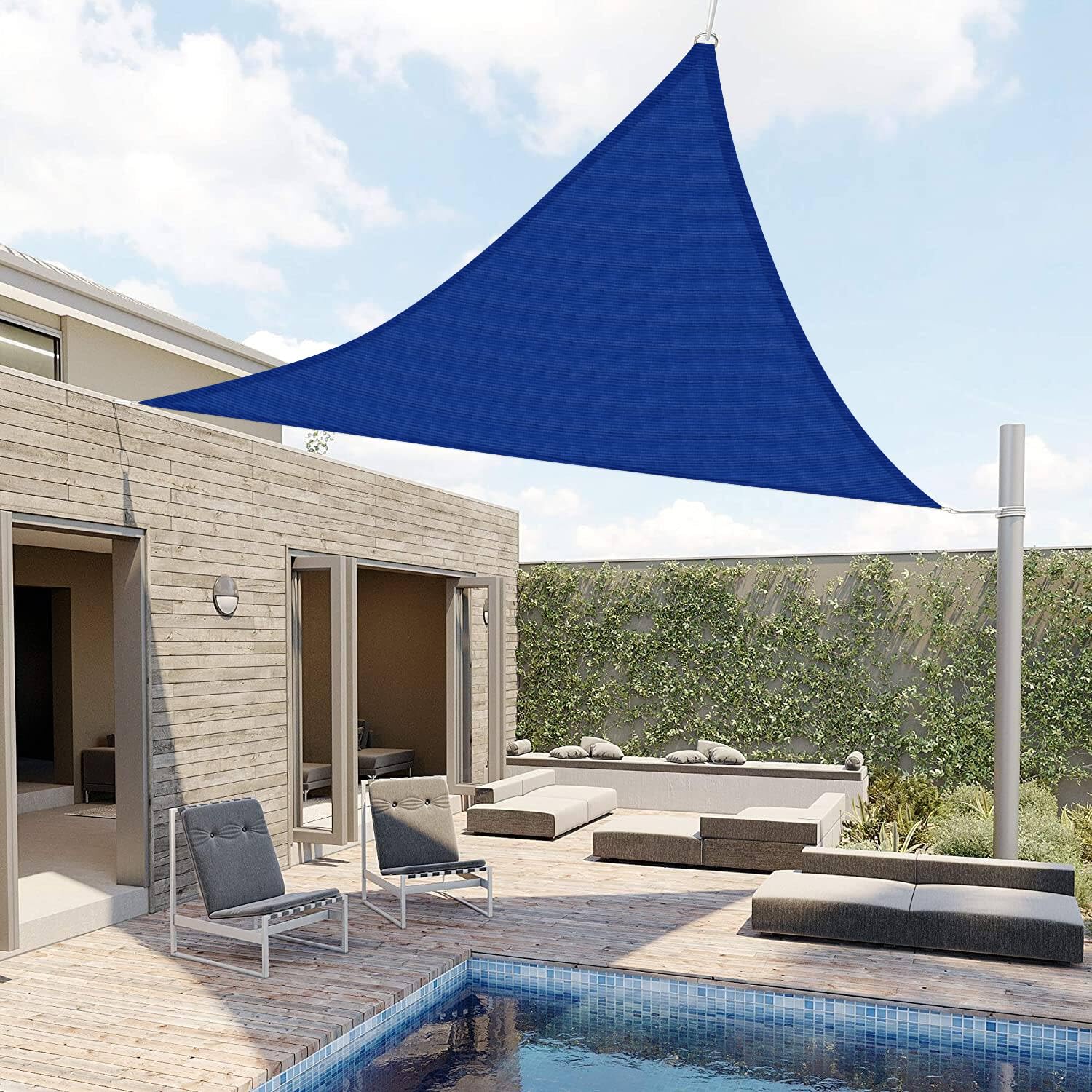 EUGAD Toldo Vela De Sombra Rectangular Protección Para Patio, Exteriores, Jardín Resistente A UV Solar Resistente Y Transpirable HDPE Crema 2x3m(2piezas