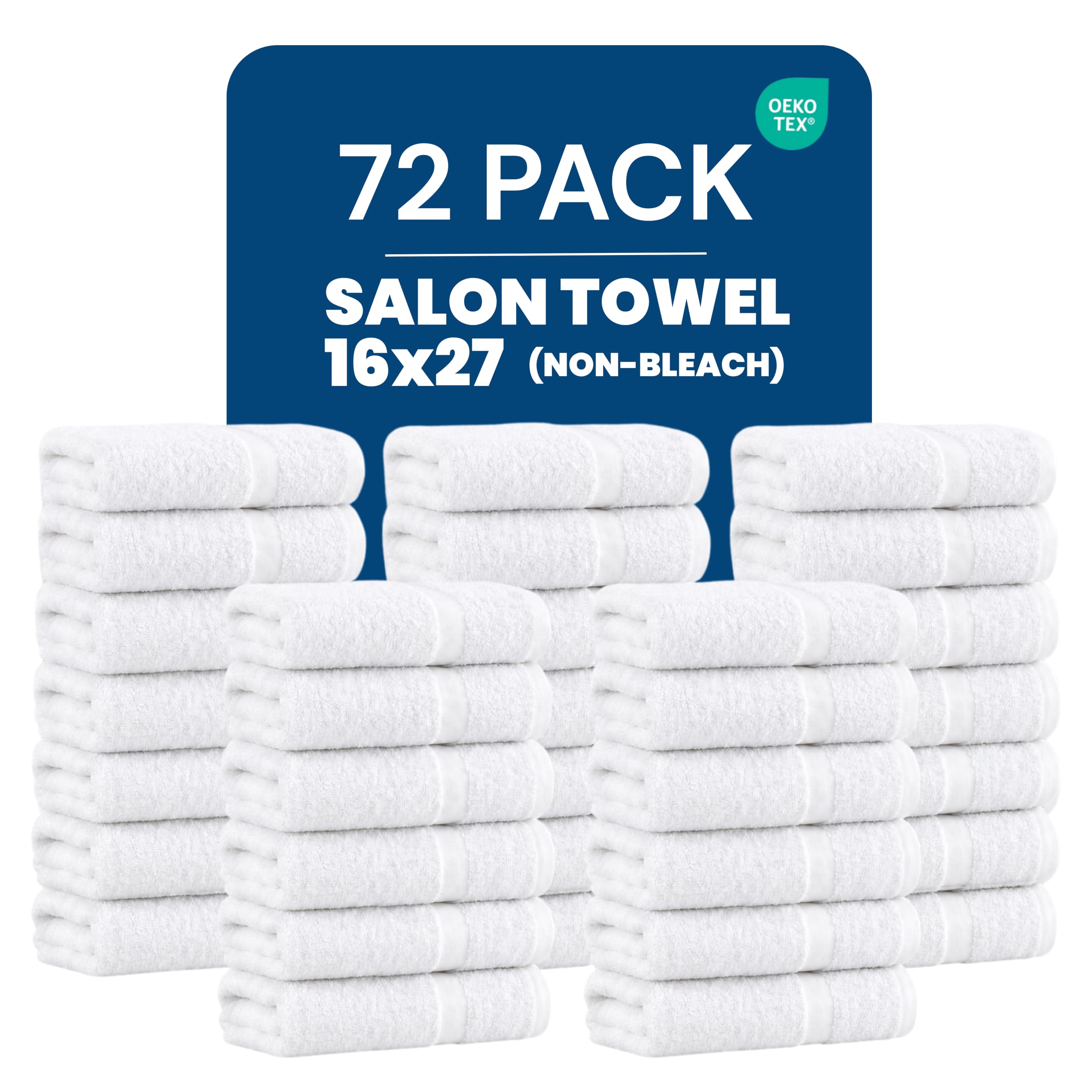Bulk 72-Pack Professional Salon Spa &amp; Wellness Towels, 16" x 27", White