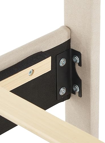 Miniatura 7 de VECELO Base de cama de plataforma tapizada individual con cabecera de panel cosida con botón ajustable, soporte de listones de madera fuerte, diseño
