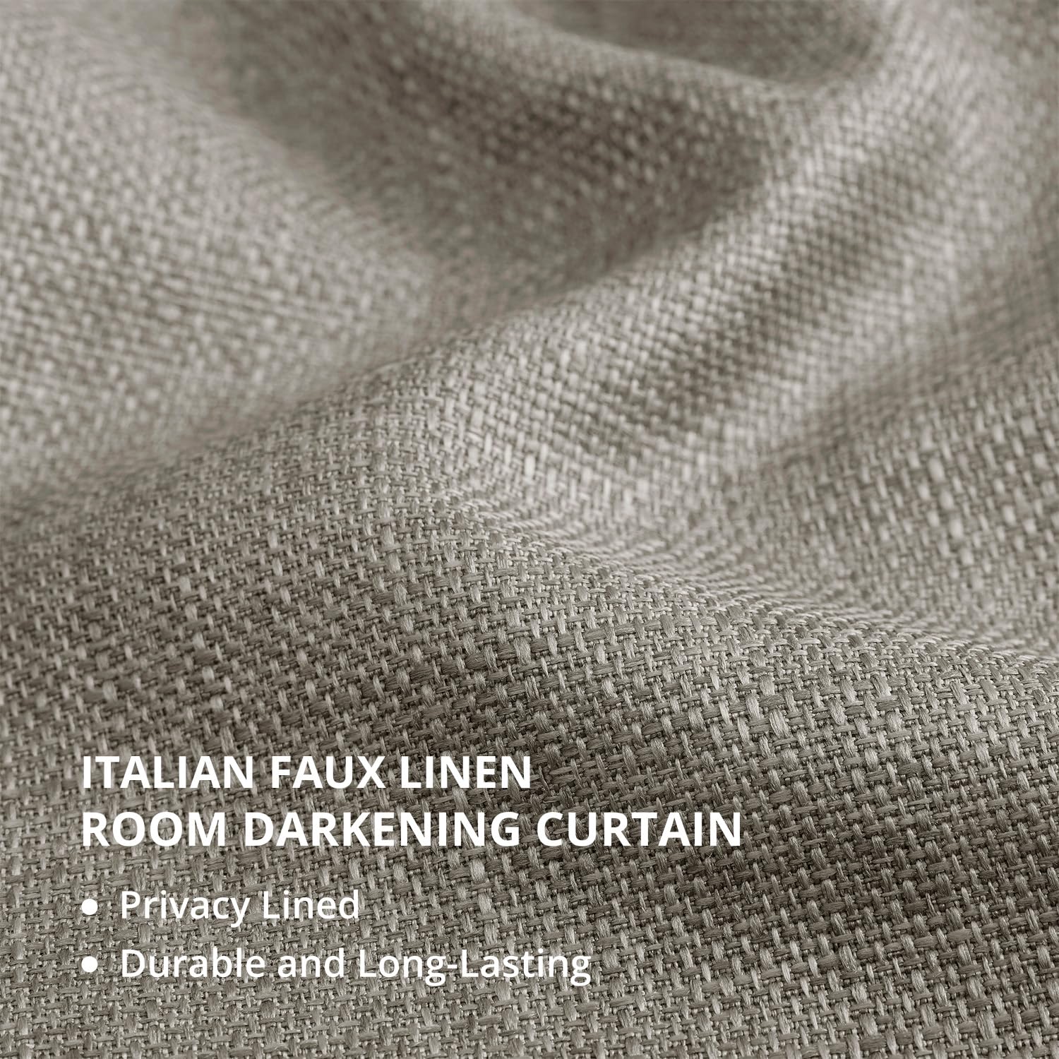 HPD Half Price Drapes Yatak Odası için İtalyan Suni Keten Perdeler 50 X 96 (1 Panel), FLCH-FM20129-96, Boz Kahverengi Gri