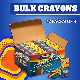 Bedwina Bulk Crayons - 288 Crayons - (Case of 72 4-Packs) Premium Coloring Colors for Kids and Toddlers, Non-Toxic, for Party Favors, Restaurants, Prizes, Goody Bags, Stocking Stuffers