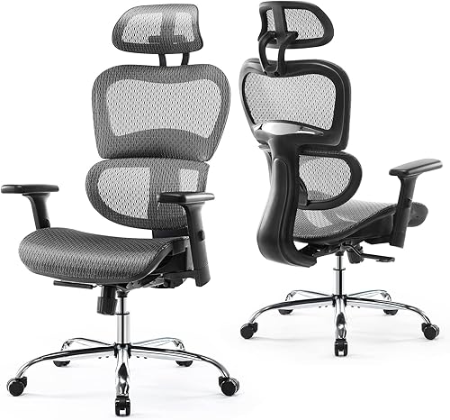 Silla de oficina ergonómica de malla, respaldo alto, silla de escritorio ejecutiva para computadora, silla de computadora de malla con soporte