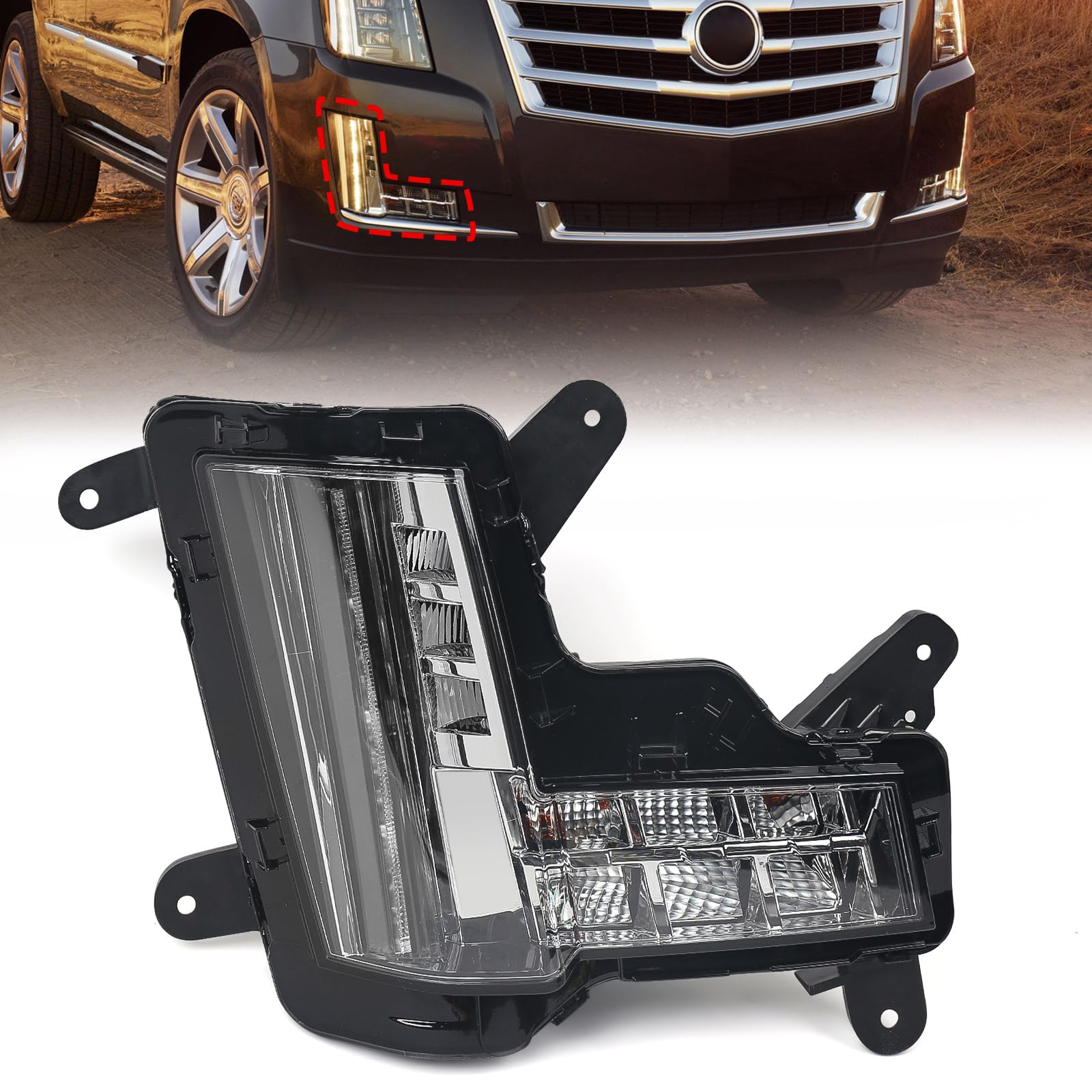エスカレード　右フォグライト2015-2020 Amazon.com: Huray Right Fog Light w/Crash Brake for Cadillac