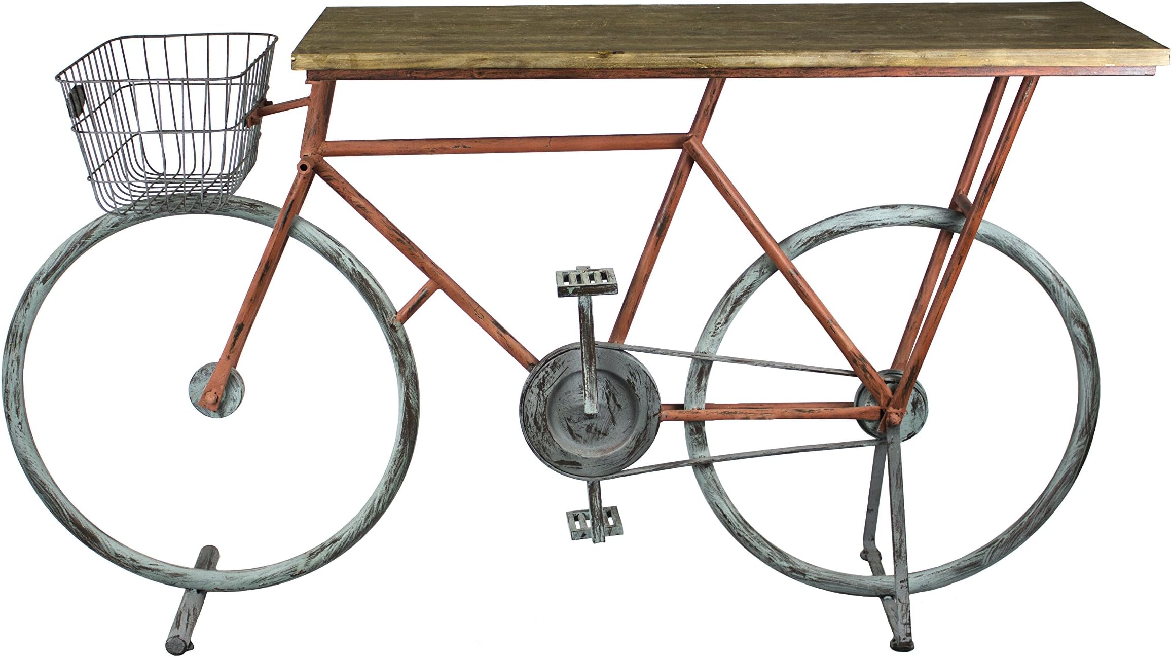 Sagebrook Home FW10175 Bicycle Console Table, 64" X 15.75" X 35", Brown