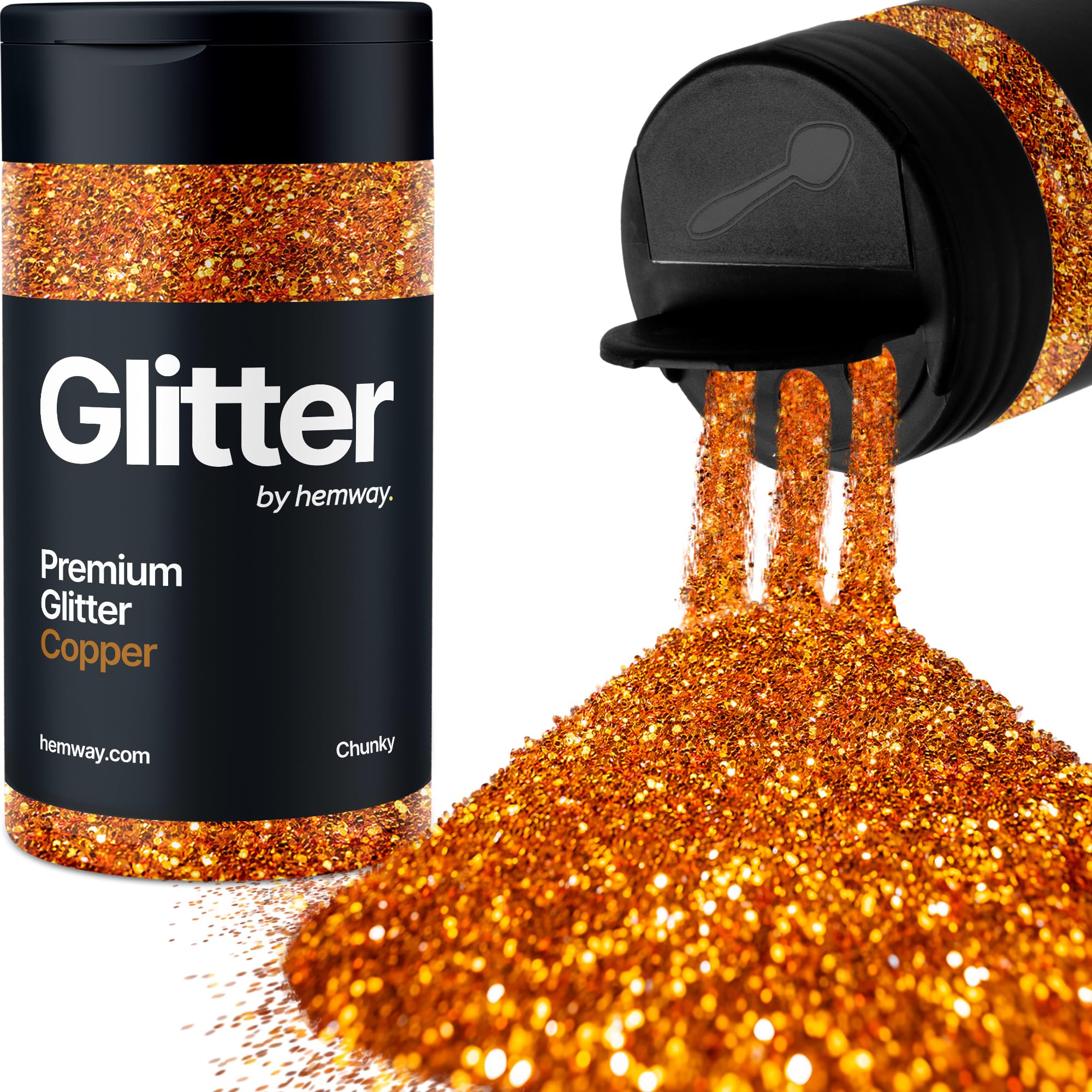 Copper Glitter Shaker, 130g Chunky Glitter, Crafts 1/40" Metallic Flake Copper Sequins, Resin & Epoxy Crafts, Decorating